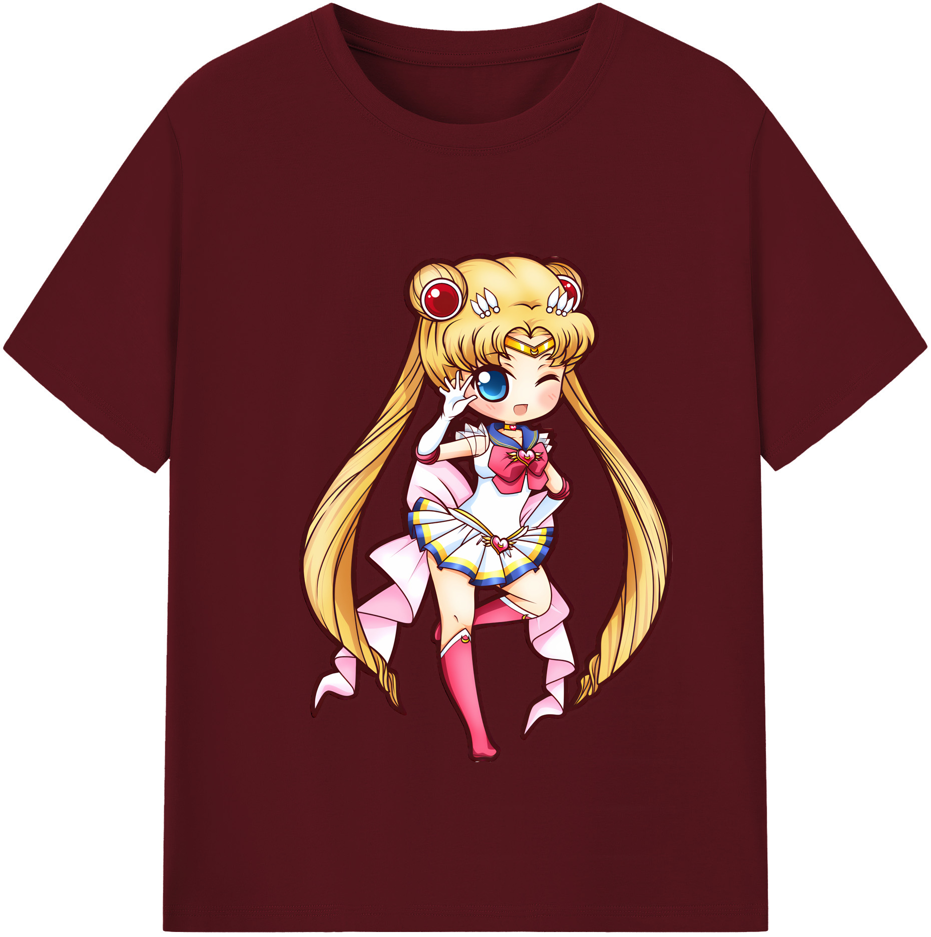 （画像用） 美少女戦士セーラームーン 月野 うさぎ つきの うさぎ Sailor Moon Tsukino Usagi 綿100％半袖Tシャツ（フロントプリント）